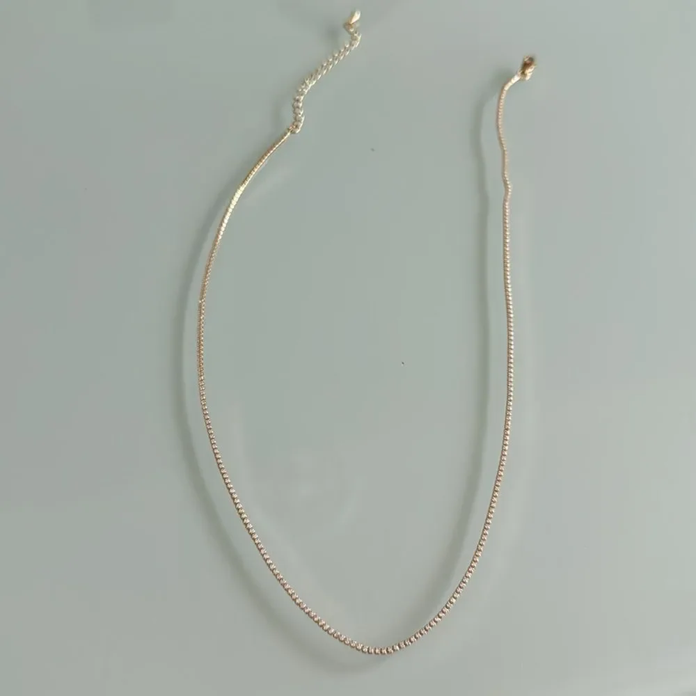 Elegant Gold tennis Necklace A1437